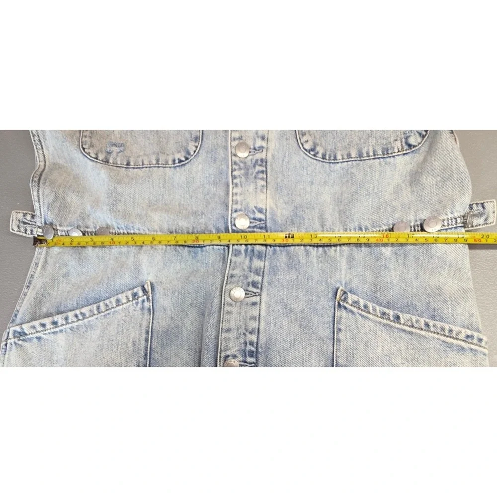 Pistola Womens L Grover Denim Jumpsuit Boiler Suit in Light Wash